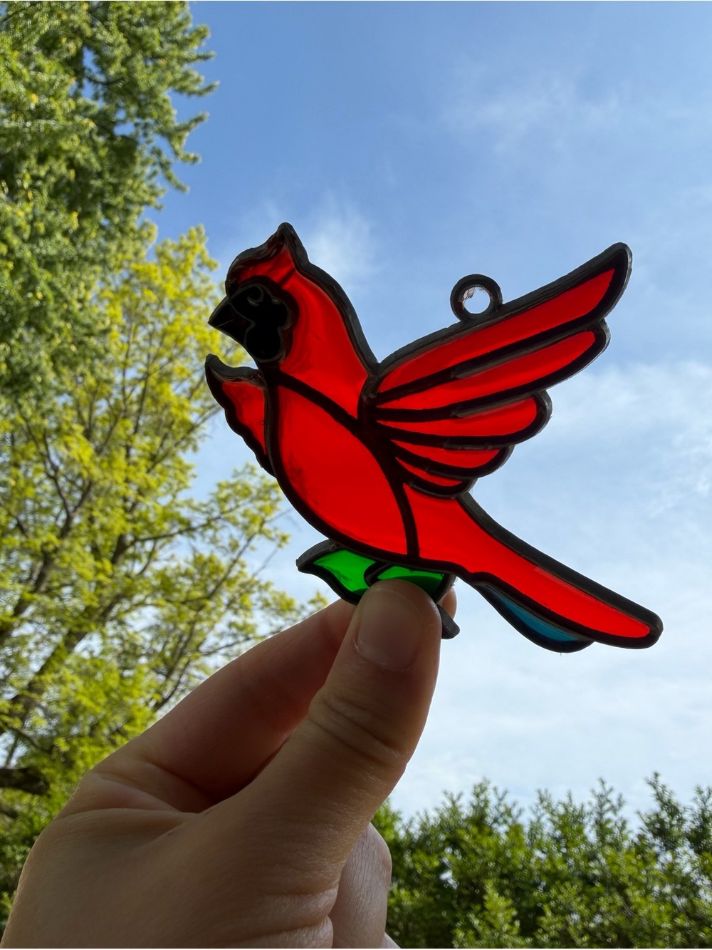 Vintage Cardinal Bird Suncatcher